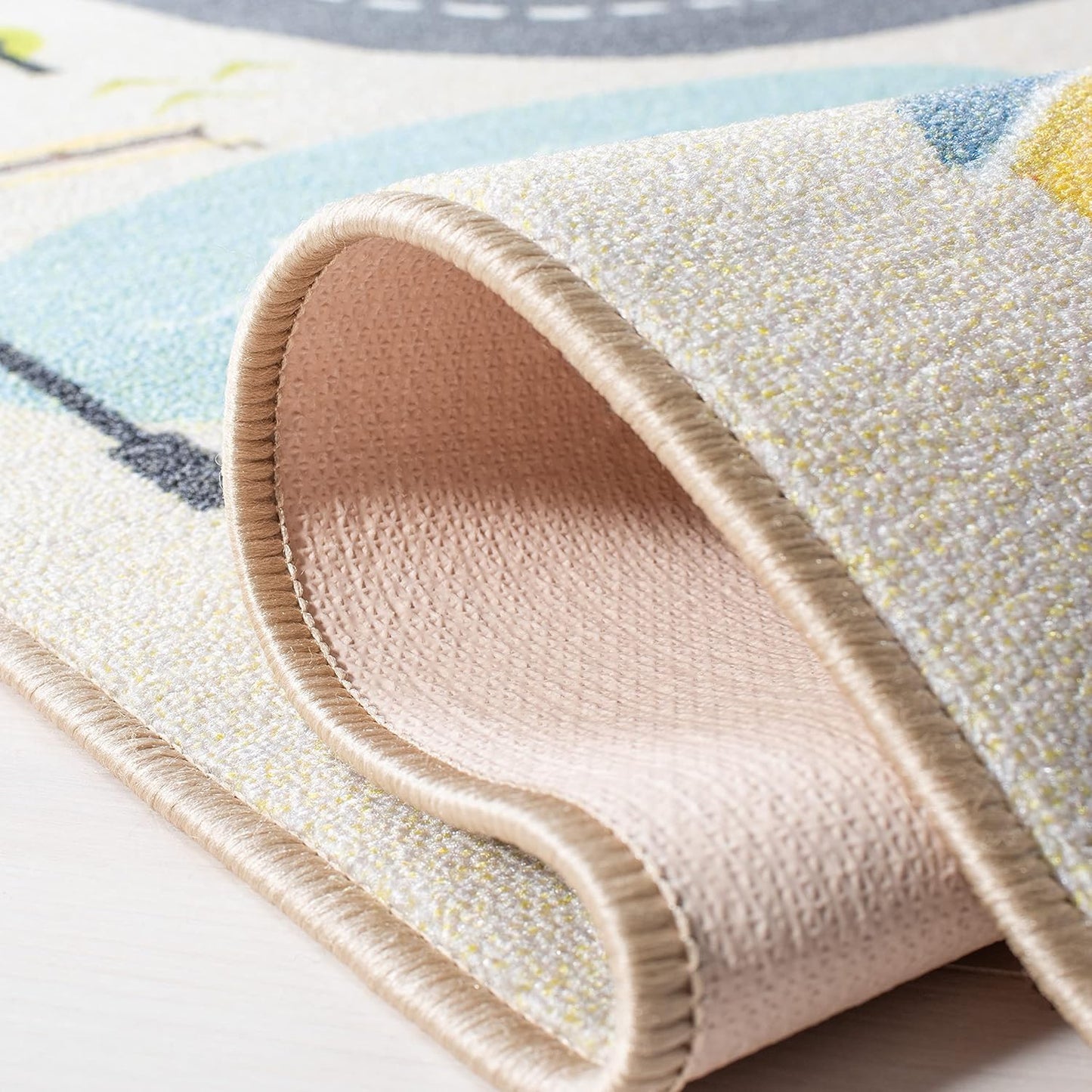 2'2" 6' (KPH227A) SAFAVIEH Washable Rug Kids Playhouse Collection - x Runner, Beige & Green, Slip Resistant & Easy