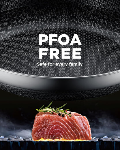 Yonida Non Stick Frying Pans, 12-inch with Lid, Hybrid Fajita Pans Nonstick,non stick Skillets Stainless Steel, Dishwasher & Oven-Safe, Induction Compatible Cooking Pan, PFOA Free Cookware