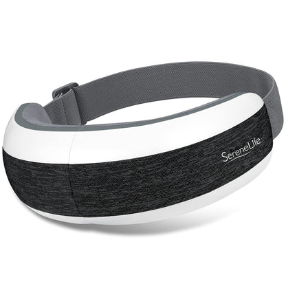 SereneLife Smart Eye Massager with Heat and Compression for Migraines and Stress Therapy, Wireless Heated Mask w/Music & Vibration