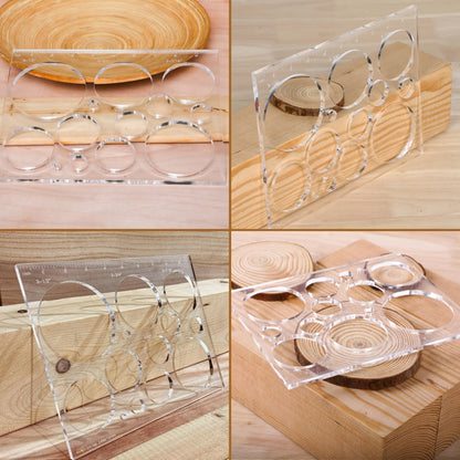 Monliful 10 * 7.9 inches 13 in 1 Router Jig Kit for Woodworking - Bowtie, Circle Inlay & Decorative Templates