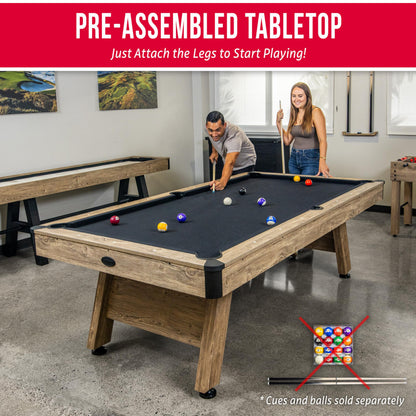 GoSports 8 ft Pool Tables with Wood Finish - Billiards Game Room Table for Adults & Family - Accessories Not Included - Black