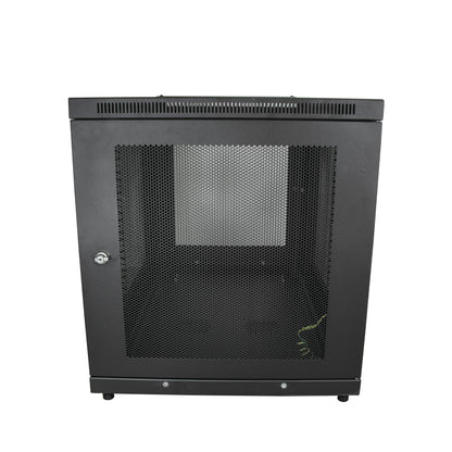 StarTech 12U Enterprise-Grade Server Rack Cabinet Kit, 19in Enclosed 4-Post Rack with Shelf and Cable Management, 29in (75cm) Mounting Depth, 992lb (450kg) Capacity, Black, Alloy Steel