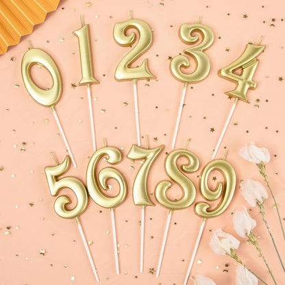 PHD CAKE Elegant Gold Number 1 Birthday Candles - 2.76 Inch for Celebrations | Party Decor