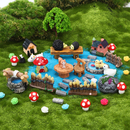 GGSTDDUP 45 Pcs Fairy Garden Accessories Miniatures Garden Kit with Animals, Mushroom House & Trees Miniature Accessories for Terrarium, Dollhouse & Outdoor Decor