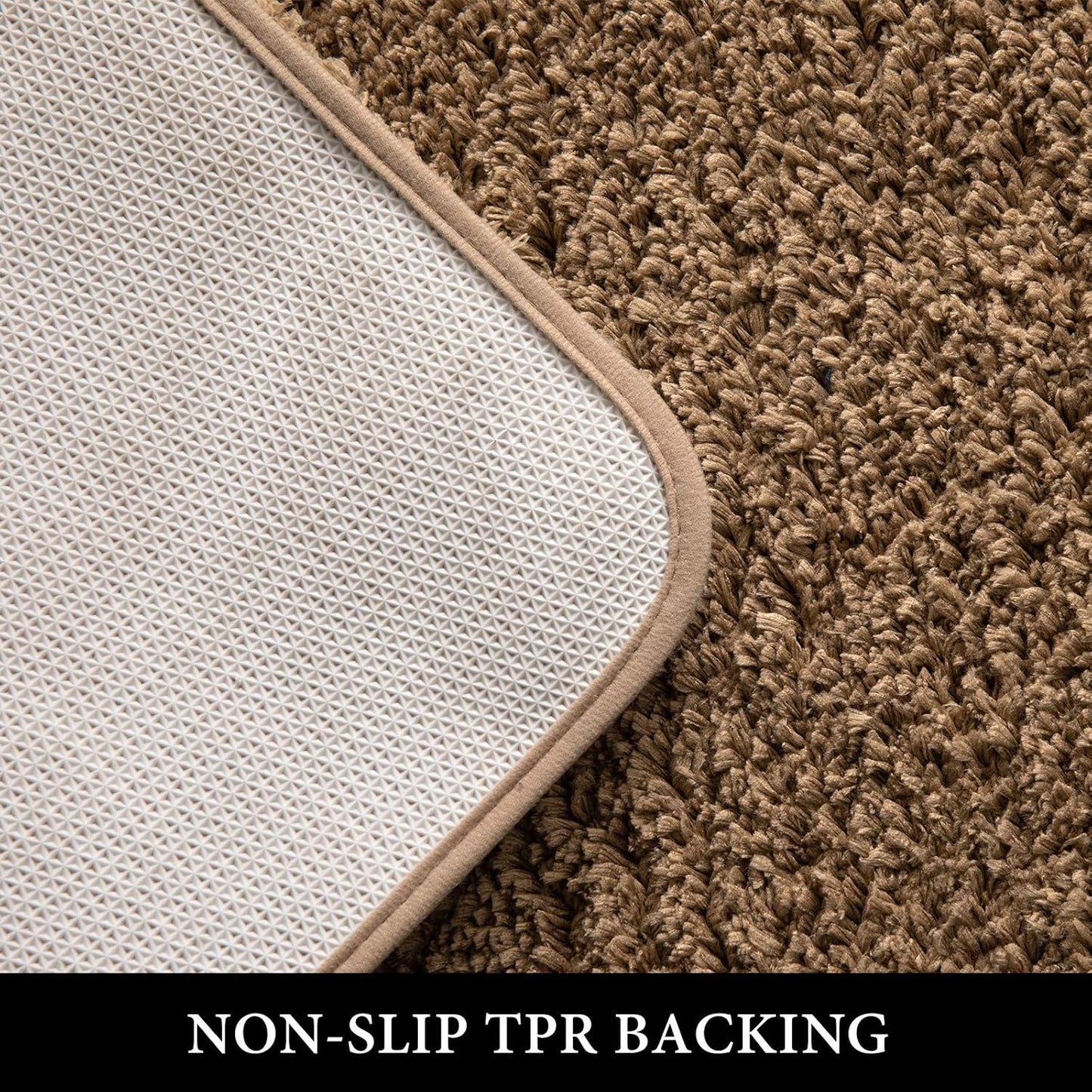 MIULEE Non Slip Bathroom Rug Bath Mats, 20x30 Light Brown, Absorbent Thick Soft Microfiber, Machine Washable