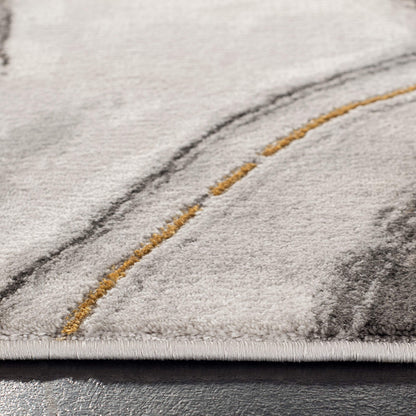 SAFAVIEH Craft Collection Area Rug - 10' Square, Grey & Gold, Modern Abstract Design, Non-Shedding & Easy Care, Ideal for High Traffic Areas in Living Room, Bedroom (CFT819F)