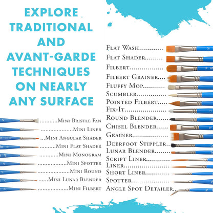 Princeton Art & Brush Select Artiste Paintbrush, Size 3/4 inch, Blue
