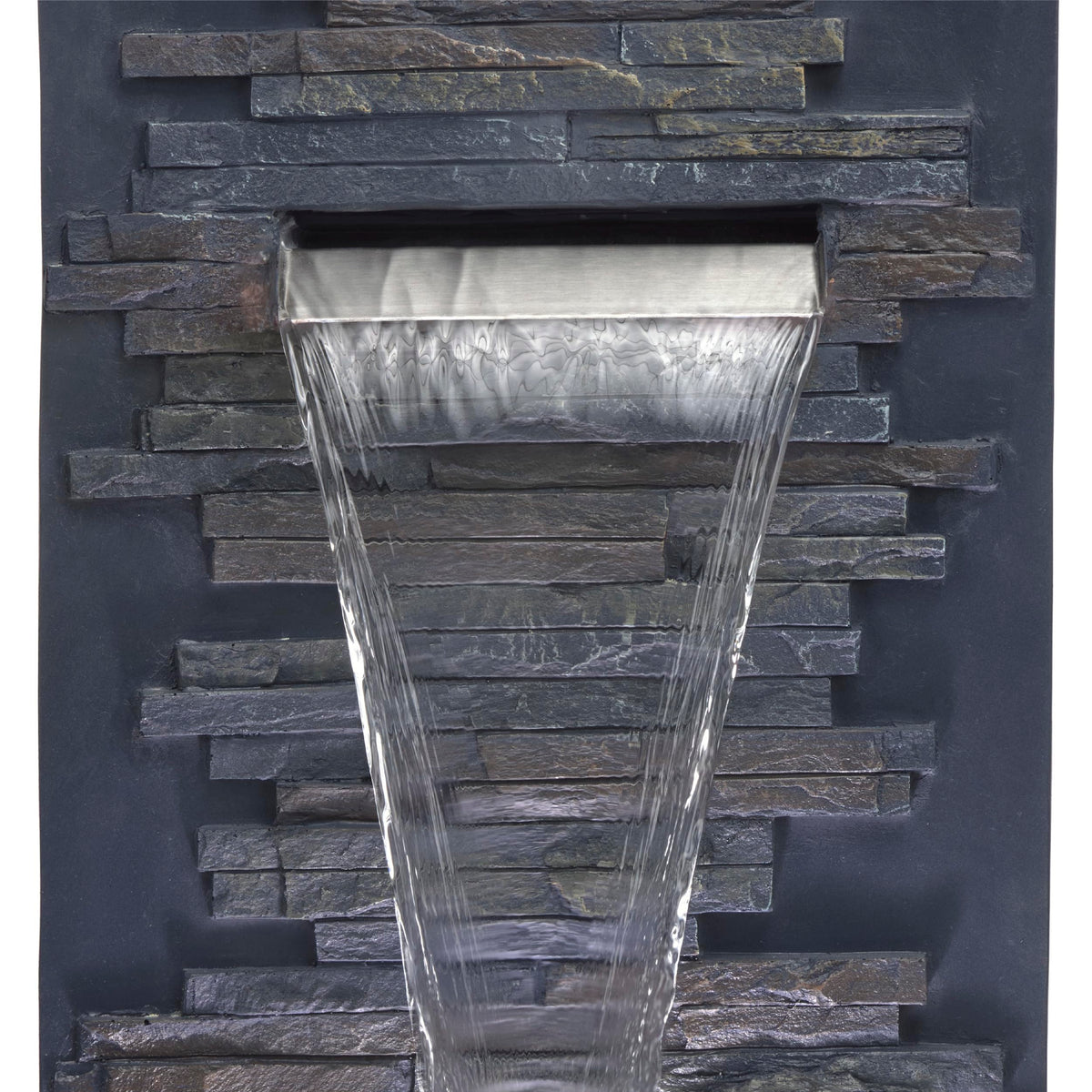 Alpine Corporation 32" Cascading Stone Wall Fountain with LED Lights – Outdoor Water Feature for Garden, Patio, Backyard & Home Decor, Gray