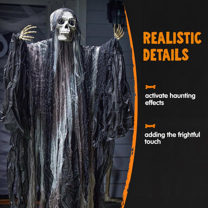 JOYIN 2 Pcs Halloween Hanging Grim Reaper Decorations Outdoor, Halloween Hanging Skeleton Ghosts Scary Decor for Yard Patio Outside Lawn Garden, Haunted House Prop, Party Supplies