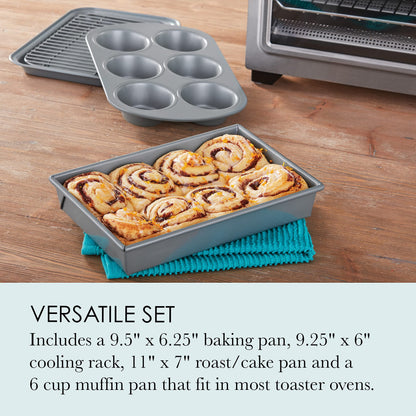 Chicago Metallic Professional 4-Piece Non-Stick Toaster Oven Set