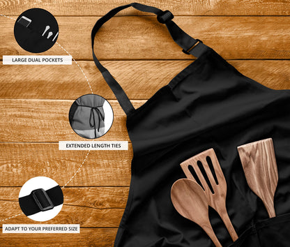 Utopia Kitchen 10 Pack Bib Apron, Unisex Adjustable Aprons with 2 Pockets, Waterdrop Resistant Cooking Kitchen Chef Apron for Men Women