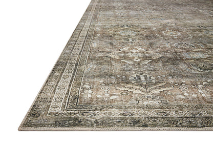 Loloi Layla Collection LAY-13 Antique/Moss 9'-0" x 12'-0" .13" Thick Area Rug, Soft, Durable, Vintage Inspired, Distressed, Low Pile, Non-Shedding, Easy Clean, Printed, Living Room Rug