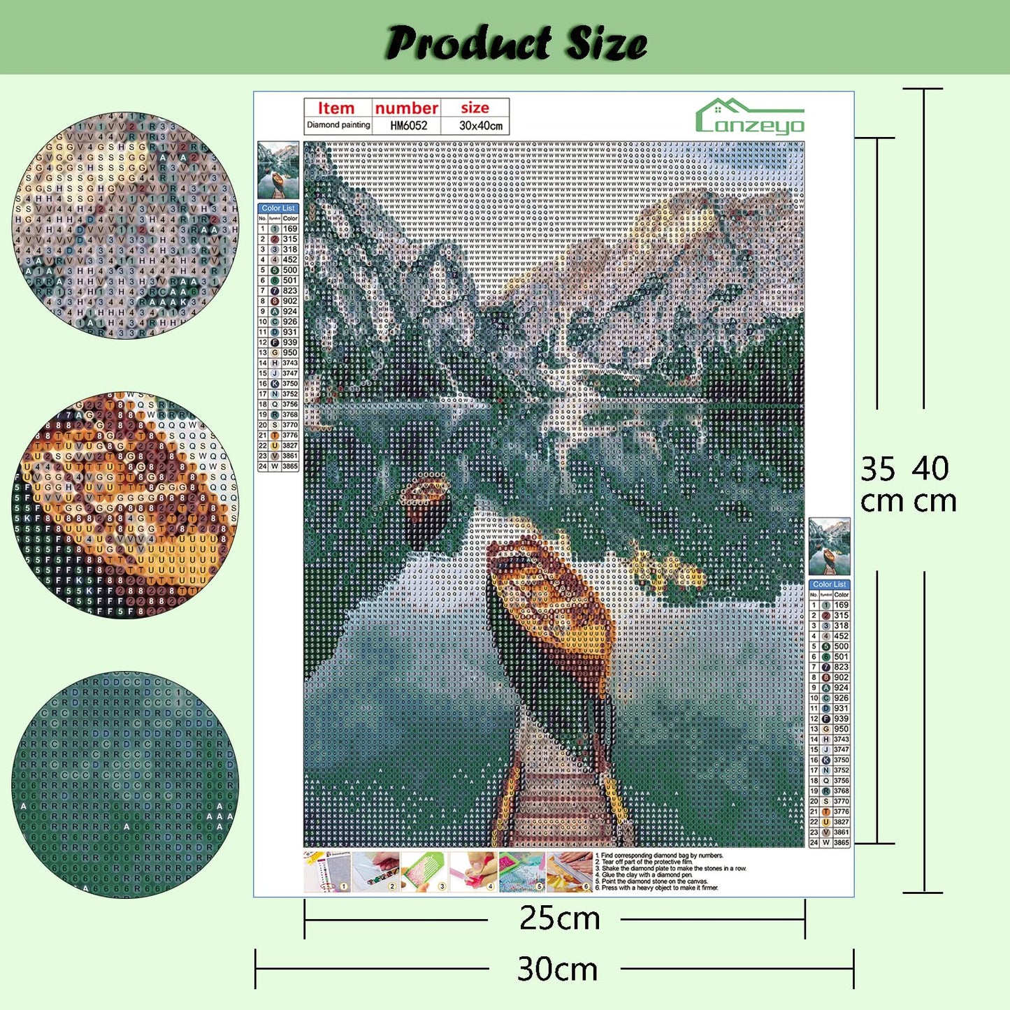 Lanzeyo Diamond Painting Kits for Adults, Landscape Diamond Art Kits, Diamond Dots Kits, Gem Art for Living Room Wall Art (Landscape)