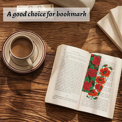 NEGEKFKX 6 Pcs Flower Cross Stitch Bookmark Kit for Adult Beginners,Flowers Cross Stitch Kits 14 CT DIY Crossstitch Kits Adult Stamped Bookmark Embroidery Bookmarks Kit