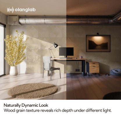 Olanglab Peel and Stick Wall Panels 6 Pack, 23.6" x 23.6" Acoustic Panels Sound Absorbing, Decorative Acoustic Wall Panels for Home Studio and Office, Light Natural Oak Pattern, Style C