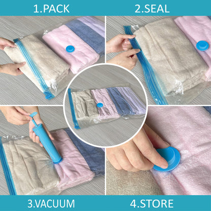 Roomimaster Vacuum Storage Bags, Vacuum Seal Space Saver Bags for Clothing, Travel Lugggage, Carry-on, Blankets, Pillow, Comforters, Bedding, 10 Jumbo