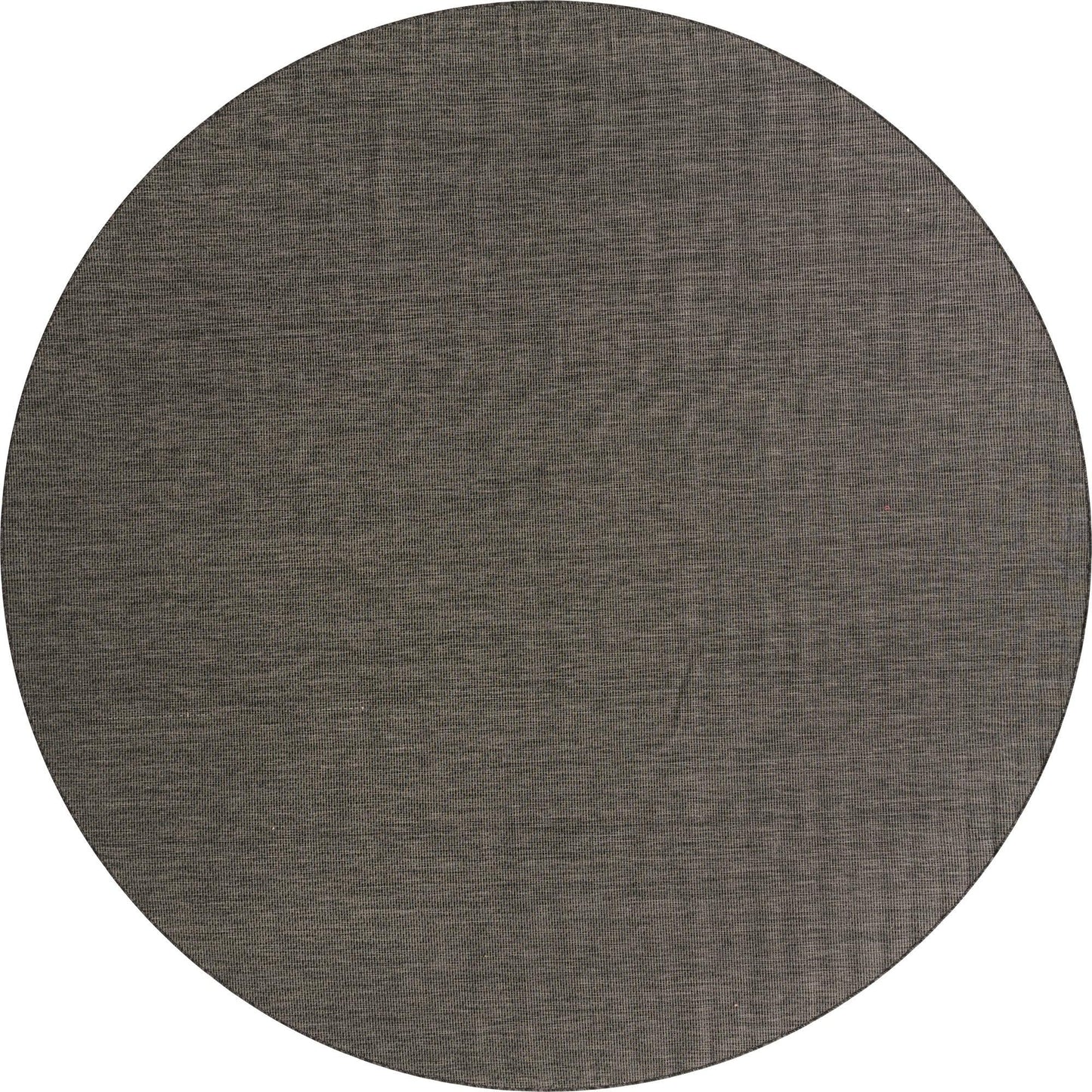 Unique Loom Collection Casual Transitional Solid Heathered Indoor/Outdoor Flatweave Area Rug (13' Round, Black/Ivory)