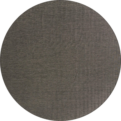 Unique Loom Collection Casual Transitional Solid Heathered Indoor/Outdoor Flatweave Area Rug (13' Round, Black/Ivory)