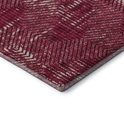 Addison Rugs Mayfield AMF912 Burgundy 8' x 8' Indoor Premium Machine Washable Runner Rug, Silky Soft, Easy Clean, Non Shedding, Bedroom, Living Room, Dining Room, Kitchen, Patio Rug
