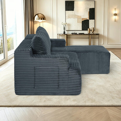 96" Modular Sectional Sofa, Cloud Sectional Couch with Deep Seat, Modern L-Shape Corner Sofa Couch with Right Facing Chaise,Upholstered Boneless Couches for Living Room Bedroom