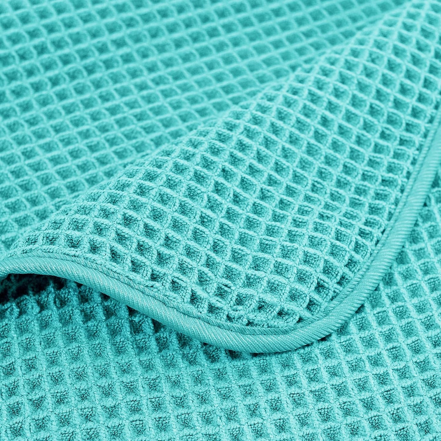 POLYTE Microfiber Oversize Bath Towels - Quick Dry, Lint Free, 60 x 30 in, 4 Pack | Waffle Weave