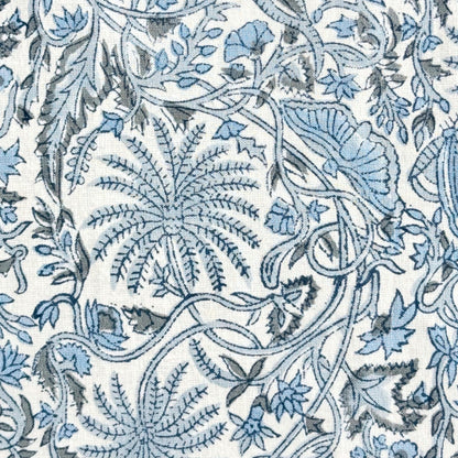 ATOSII Butterfly Blue 100% Cotton Rectangle Summer Tablecloth, Handblock Floral Print Linen Table Cloth for Kitchen Dining I Parties, Weddings, Outdoors, Decor 60 X 108 Inches, 8 Seater