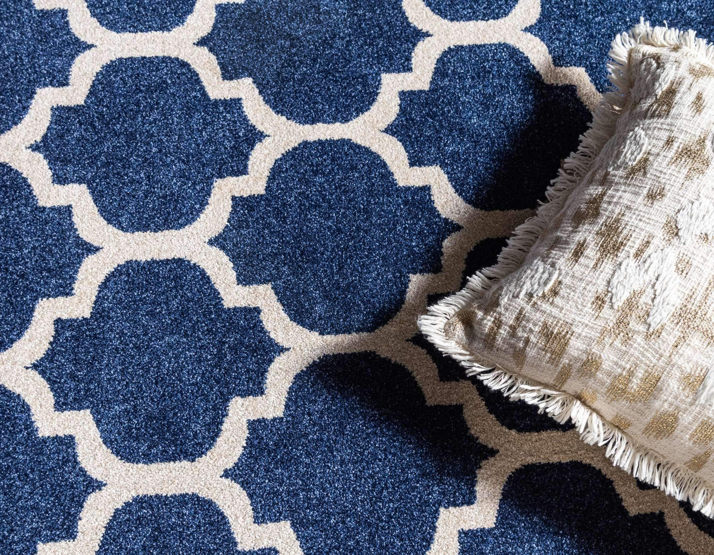 Unique Loom Trellis Collection Area Rug - Philadelphia (10' x 14' 1" Rectangle Dark Blue/Navy Blue)