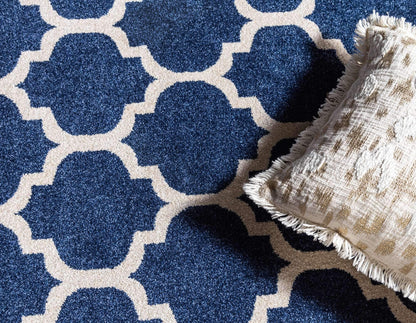 Unique Loom Trellis Collection Area Rug - Philadelphia (10' x 14' 1" Rectangle Dark Blue/Navy Blue)