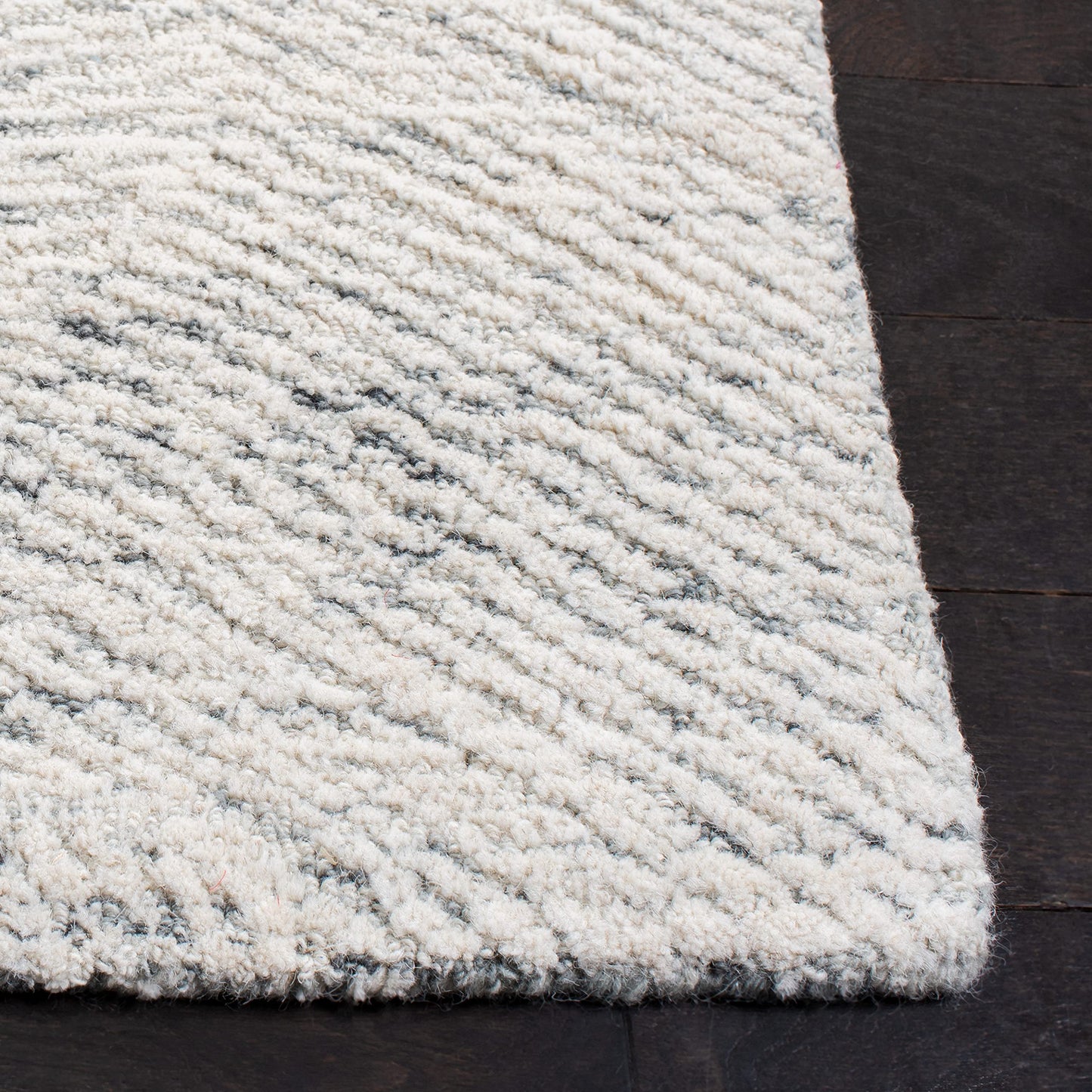 SAFAVIEH Metro Collection Area Rug - 9' x 12', Dark Grey & Ivory, Handmade Wool, Ideal for High Traffic Areas in Living Room, Bedroom (MET999H)