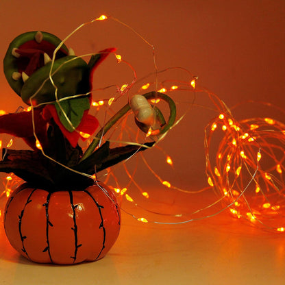 Twinkle Star 2 Pack Orange Halloween Fairy Lights, 66 ft 200 LED String Lights with Remote Control Timer
