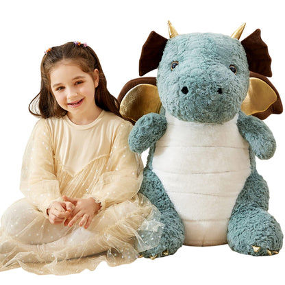 IKASA Giant Dragon Stuffed Animal Plush Toy,23" Large Winged Dinosaur Big Jumbo Soft Toys, Huge Size Cute Fluffy Plushy Fat Plushie,Gifts for Kid