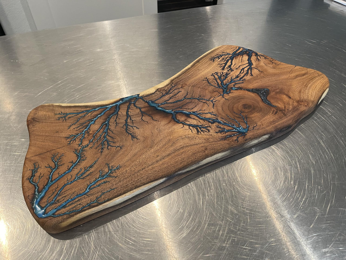 Charcuterie Board Fractal Art Live Edge Mesquite