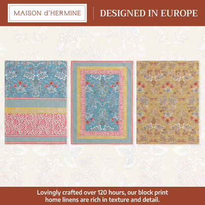 Maison d' Hermine Kitchen Towels Set of 3 100% Cotton 27.50" x 20" Reusable Cloth Tea Dish Towels Absorbent with Hanging Loop for Kitchen Gifts for Mothers Day Spring/Summer (Marquise)