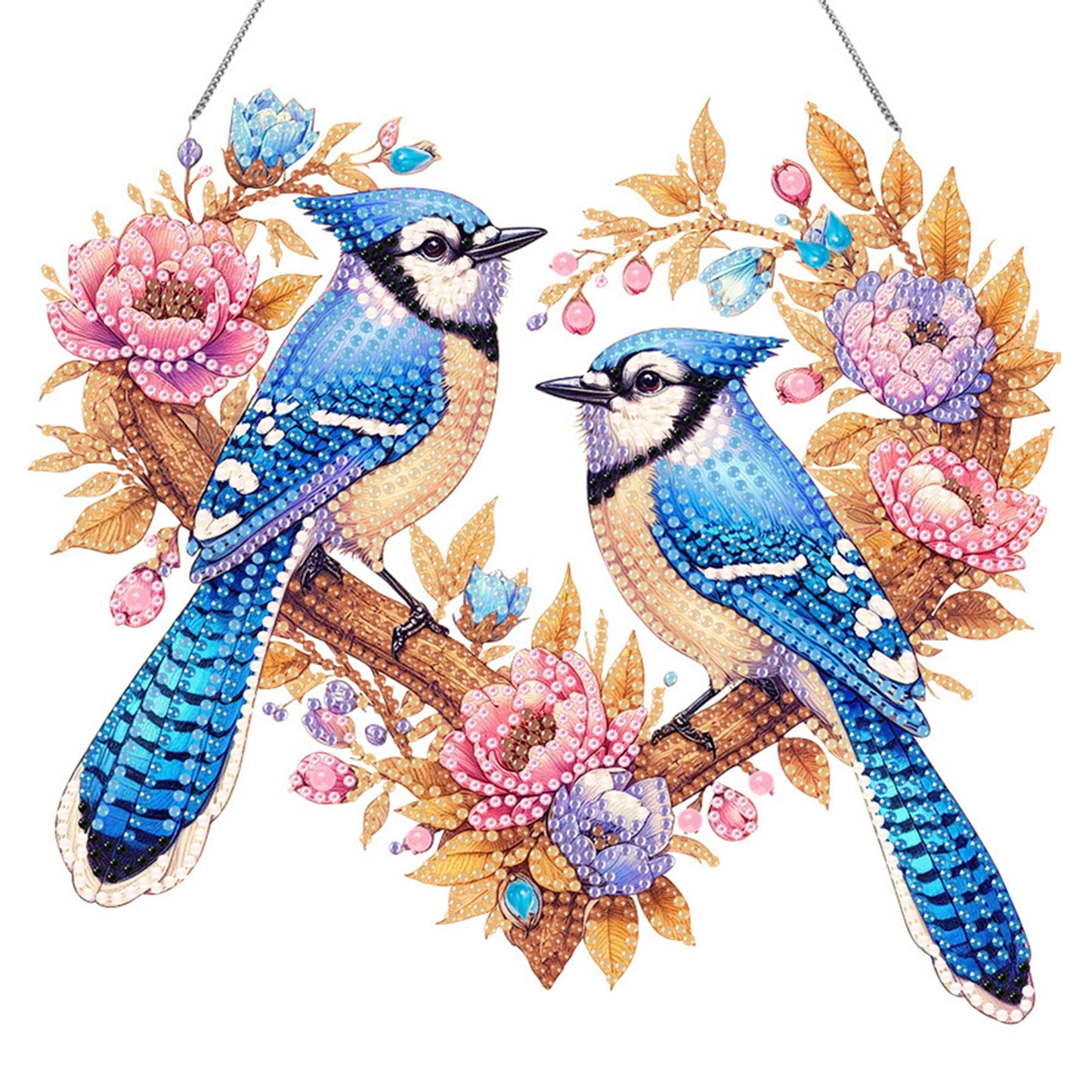 Ristpal Diamond Painting Kits Hanging for Adult, Special Shaped Rhinestone, DIY Acrylic Diamond Art Painting Window Pendants Home Garden Wall Hanging Kits for Home Decor and Gifts (Birds)