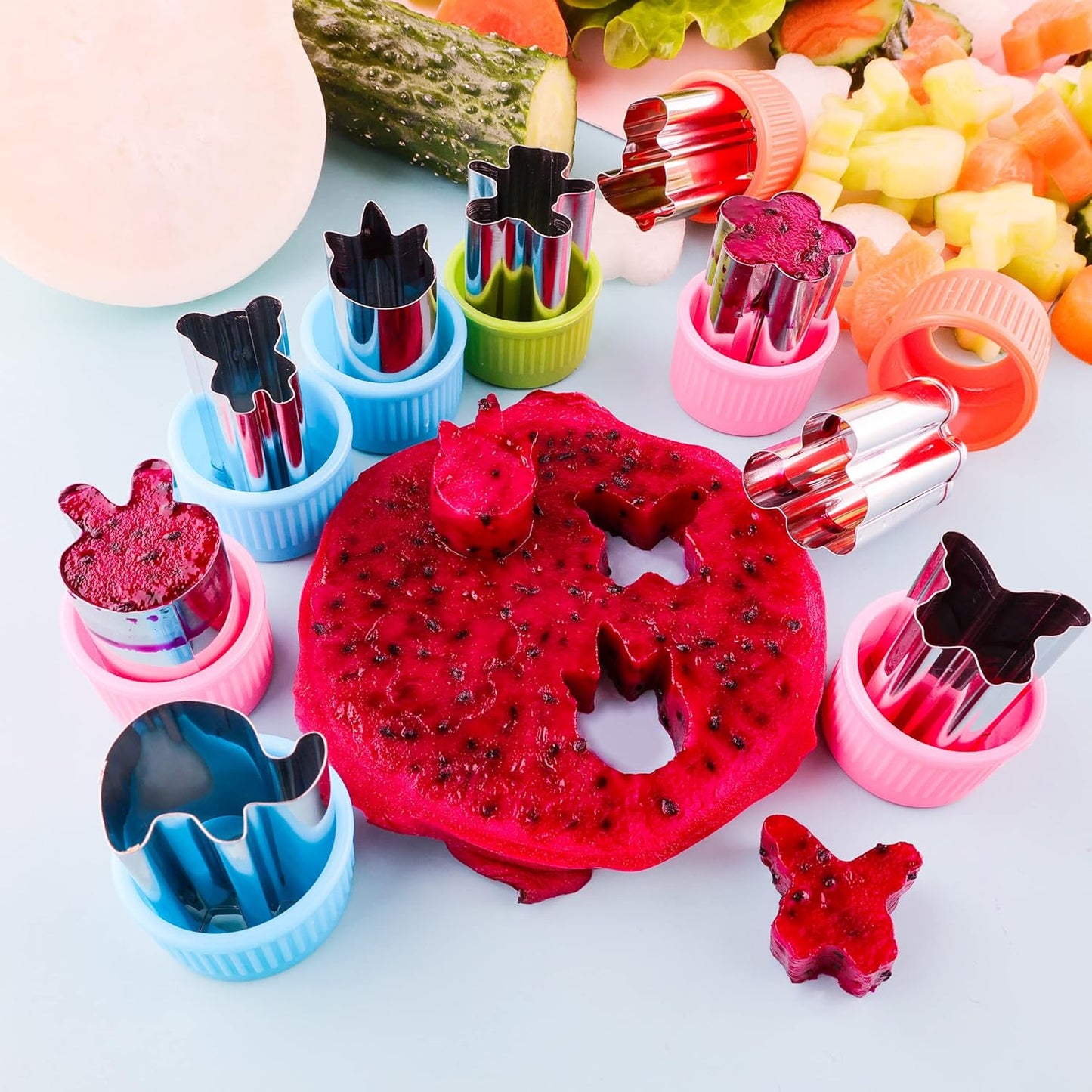 Sandwich Cutter Set, 13 Pack Fruit Cutters for Kids Lunch, Butterfly Dinosaur Unicorn Mousehead Food Shaped Cookie