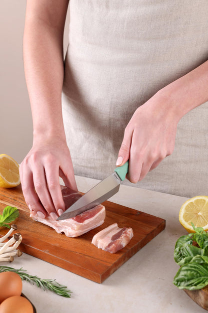 Zyliss Classic Utility Knife with Stainless Steel 15° Hollow-Ground Blade, Ergonomic Wheat Straw Handle, Finger Guard & Blade Cover, Dishwasher Safe Kitchen Knife