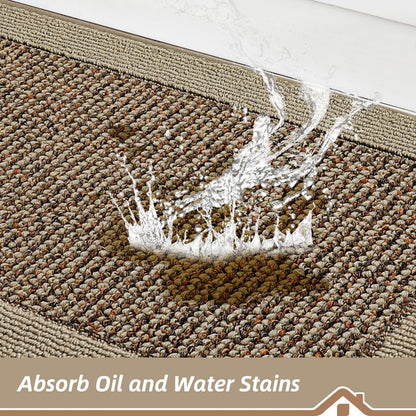 BEQHAUSE Kitchen Rugs and Mats Set of 2 Non-Slip Kitchen Mats for Floor, Absorbent and Stain Resistant Kitchen Runner, Machine Washable Rugs for Kitchen, Laundry & Sink, 20"x32"+20"x48", Taupe