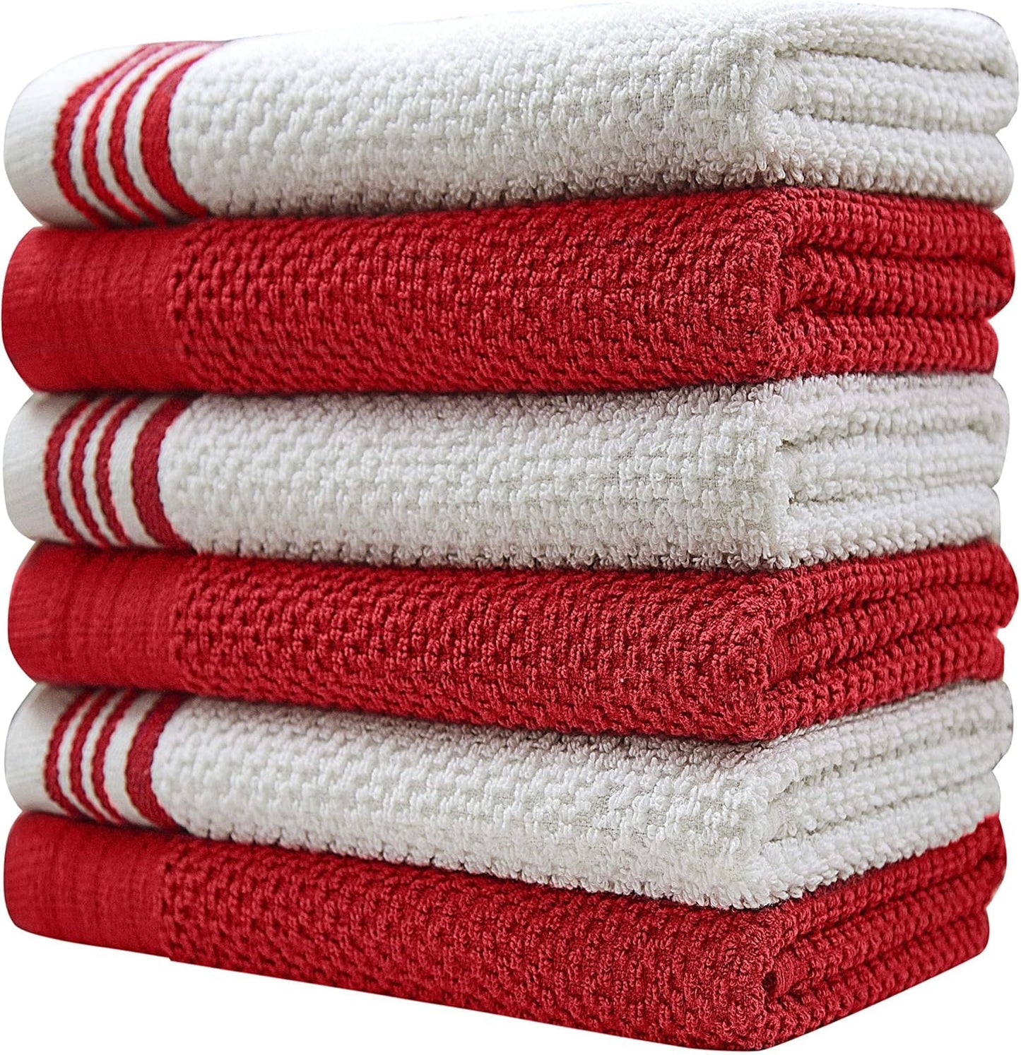 Premium Kitchen Towels, 16”x 28”, 6 Pack, Large Cotton Kitchen Hand Towels, Highly Absorbent Tea Towels Set