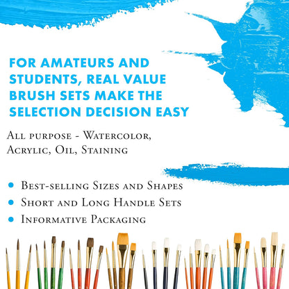 Princeton Art & Brush Synthetic Gold Taklon Brush Set, 6/Pkg