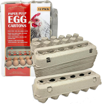 12 Pack Pecking Order Paper Pulp Egg Cartons