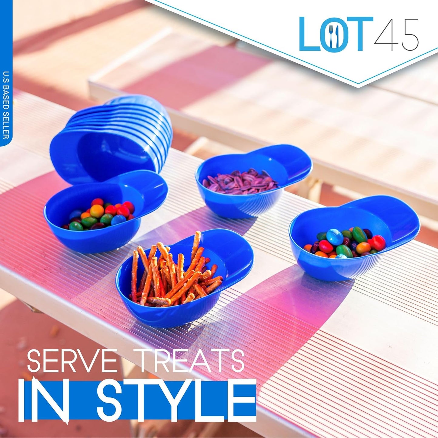Lot45 Mini Baseball Helmet Ice Cream Snack Bowls, 12pc 8oz Blue Baseball Dessert Cups for Parties and Games