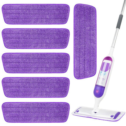 6 Pack Reusable Microfiber Mop Pads for Swiffer PowerMop, 13-16 Inch Spray Mop Replacement Refills, Machine Washable Wet Dry Pads for Hardwood Tile Multi-Surface Cleaning
