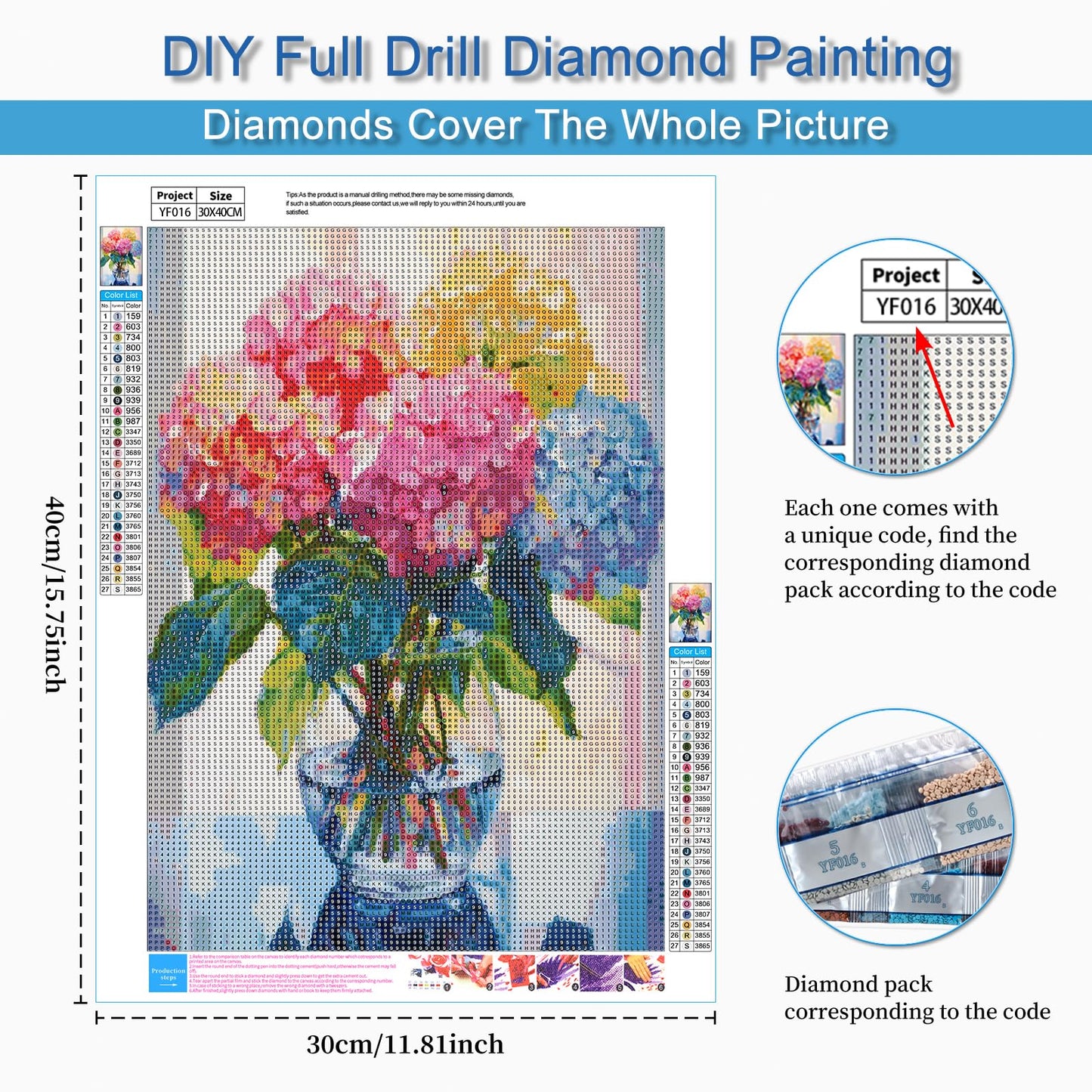 12 Pack Flowers Diamond Art Kits Packs for Adults, 5D Diamond Painting Kit Sets with Tools for Beginners DIY Full Drill Diamonds Paintings Crafts Gem Art by Number Gift Home Wall Decor (12x16 Inch)