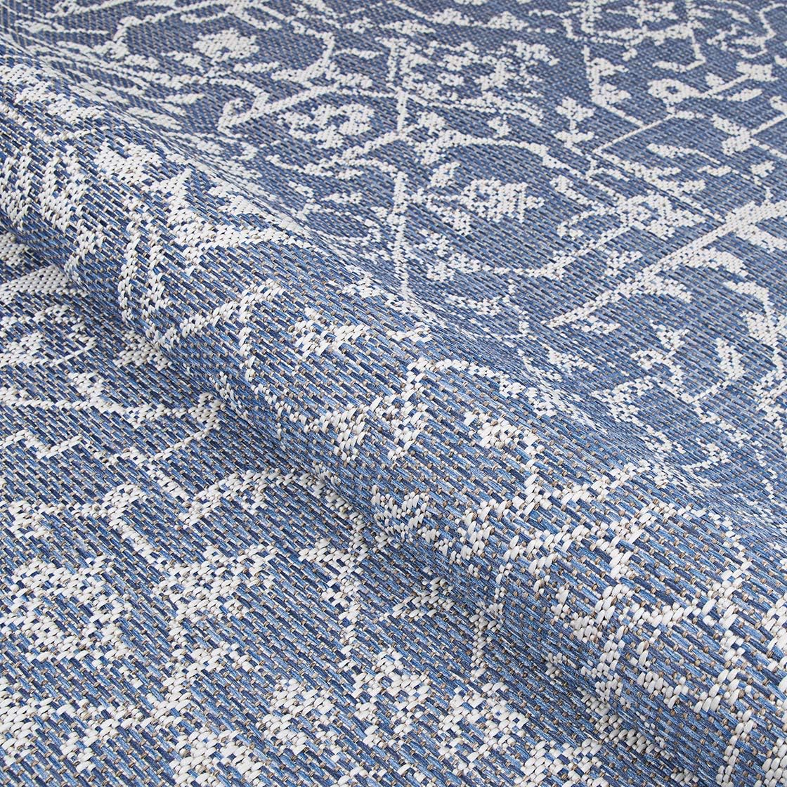 Couristan Monte Carlo Palmette Area Rug, 2' x 3'7", Indoor/Outdoor, Navy-Ivory