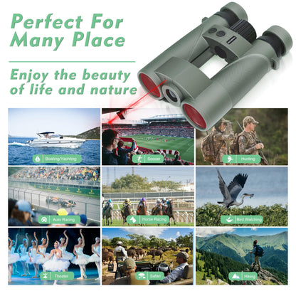 New 10x42 Laser Rangefinder Binoculars with Speed Distance Measurement 2500 Yards, Fast 0.15s,PXA+UBX+BAK4 Prism,HD Fogproof Waterproof for Adults Hunting,Shooting,Golf & Outdoor Adventures-Green