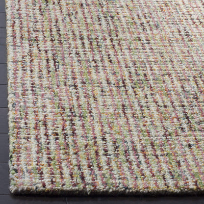 SAFAVIEH Abstract Collection Area Rug - 9' x 12', Beige & Rust, Handmade Wool, Ideal for High Traffic Areas in Living Room, Bedroom (ABT468A)