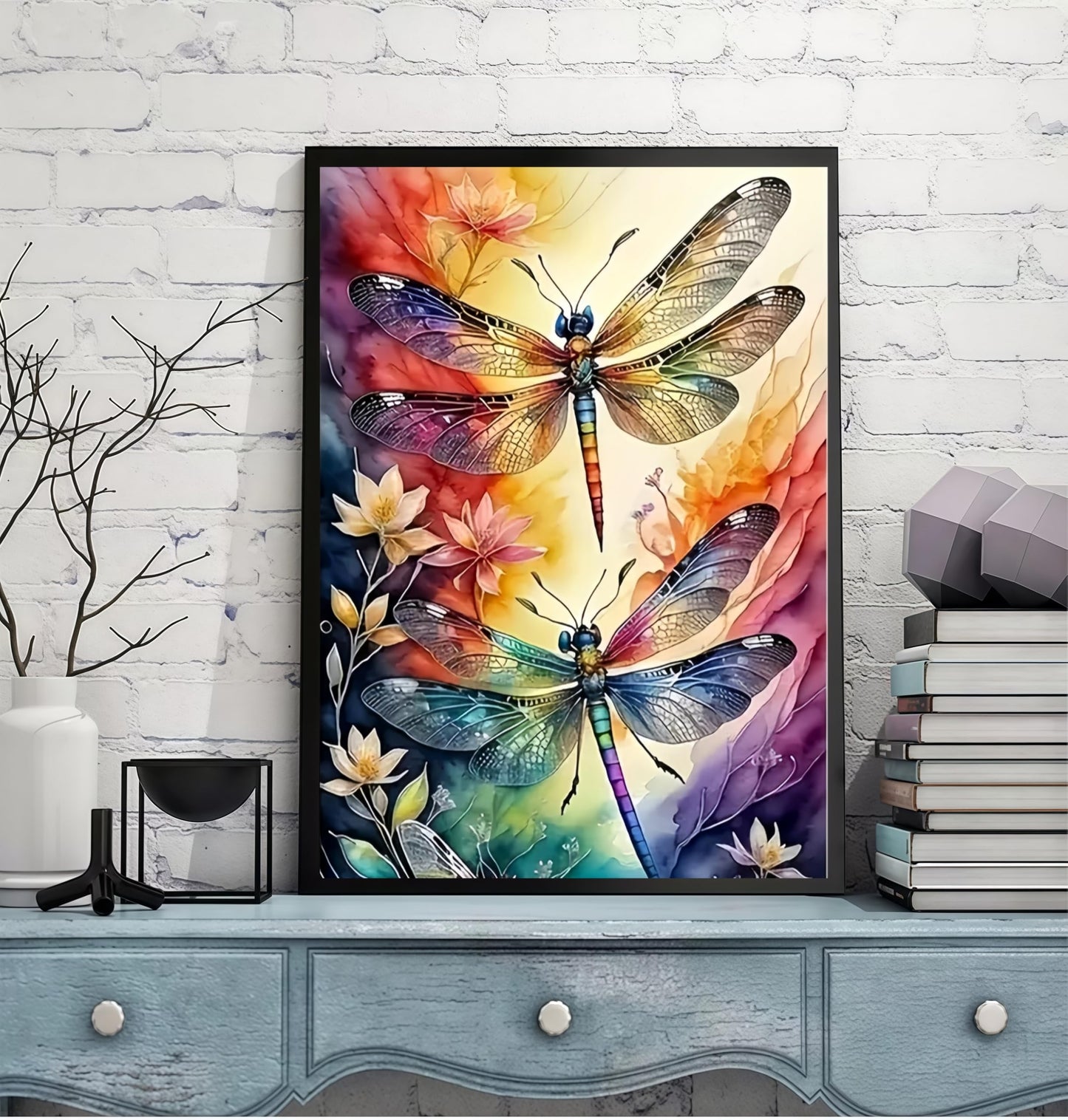 Dragonfly 5D DIY Diamond Painting Kits for Adults, Diamond Art Kits for Beginners, Full Drill Dot Painting Gem Art Kits for Home Wall Decor11.8 x15.7 Inch