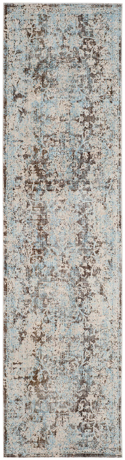 SAFAVIEH Persian Collection Accent Rug - 3' x 5', Brown & Light Blue, Oriental Distressed Design, Non-Shedding & Easy Care, Ideal for High Traffic Areas in Entryway, Living Room, Bedroom (VTP417T)