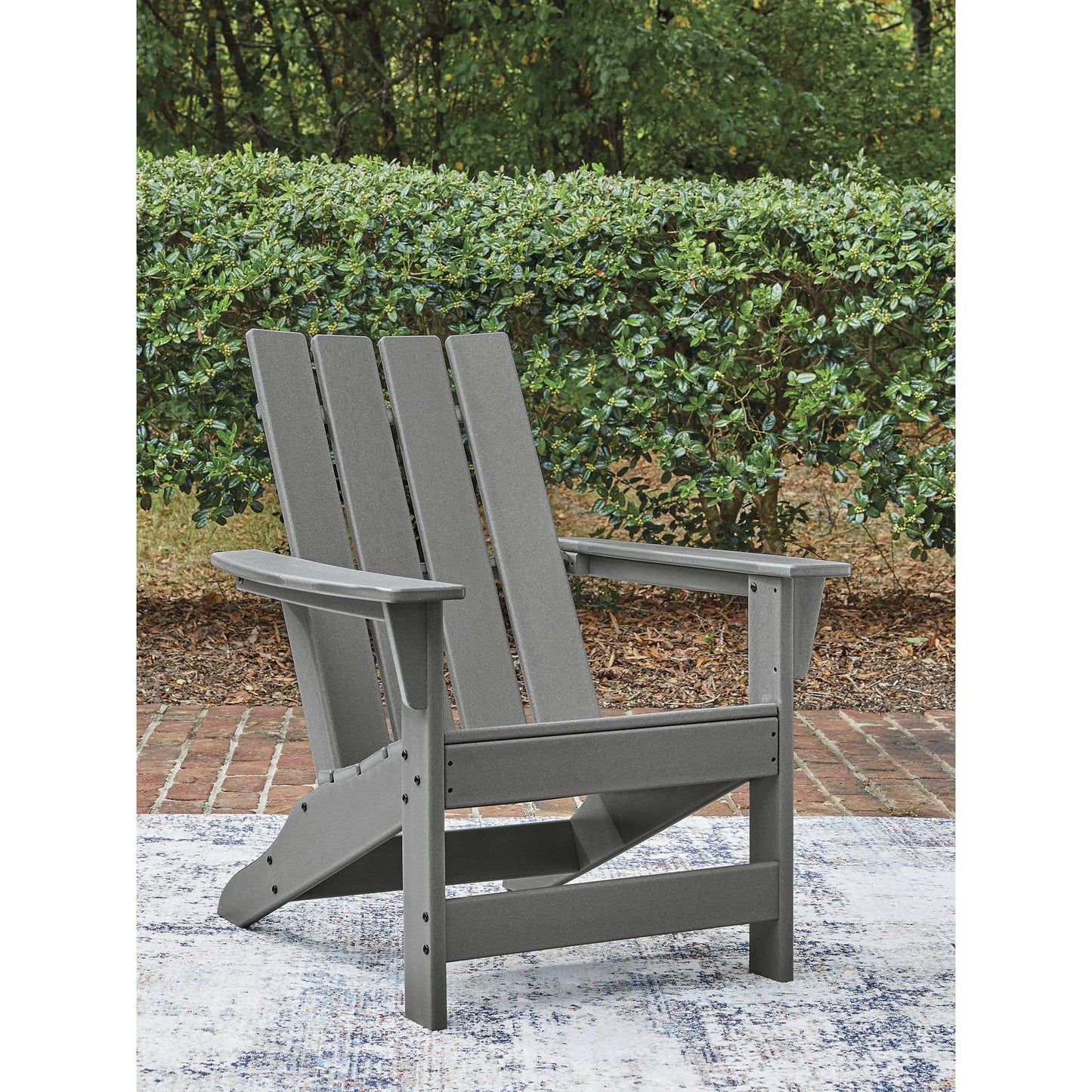 Signature Design by Ashley Lone View Bay Contemporary Outdoor Weather Resistant Adirondack Chair with Arm Rest, Gray