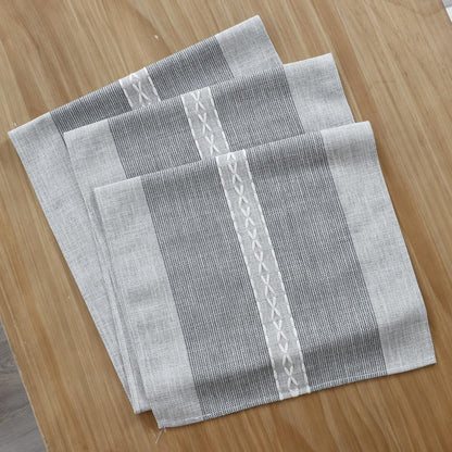 13x90inch Farmhouse Braided Striped Table Runner Rustic Embroidery Coffee Table Runners for Decorations Weddings
